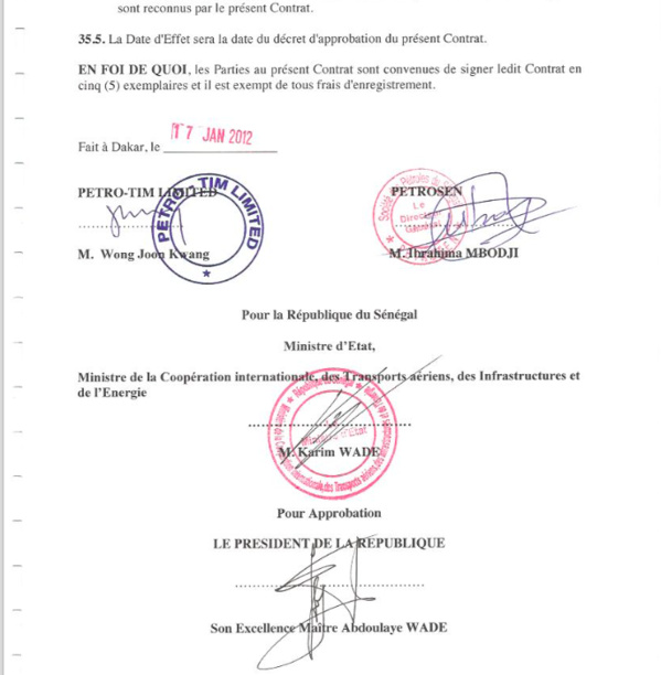 Confidentiel :  l’intégralité des contrats pétroliers signés par le Sénégal Confidentiel :  l’intégralité des contrats pétroliers signés par le Sénégal