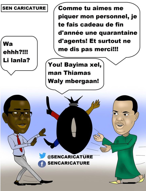 Caricature: Le Mollah de Sacré-coeur fait un don à Youssou Ndour d’une quarantaine d’agents de Walf Caricature: Le Mollah de Sacré-coeur fait un don à Youssou Ndour d’une quarantaine d’agents de Walf