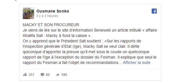 Affaire Khalifa Sall: Ousmane Sonko dément Macky Sall Affaire Khalifa Sall: Ousmane Sonko dément Macky Sall