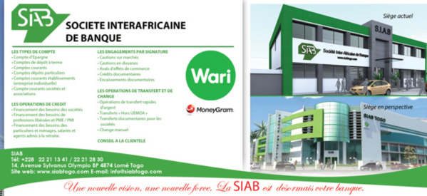 Rachat de SIAB Togo par Wari: La Banque centrale de Tripoli valide l’opération en attendant le quitus de la Commission bancaire d’Abidjan