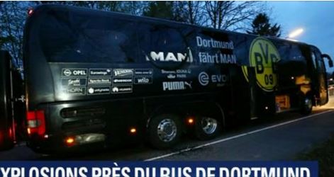 Ce que l'on sait des explosions qui ont visé le bus de l'équipe de fooball de Dortmund Ce que l'on sait des explosions qui ont visé le bus de l'équipe de fooball de Dortmund