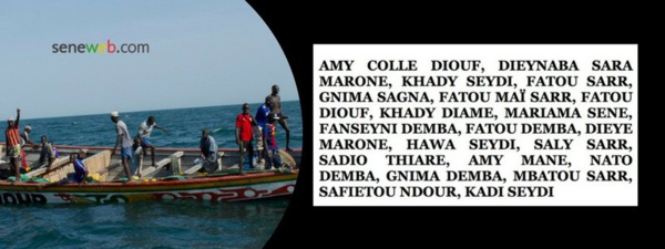 Chavirement de pirogue à Toubacouta : Les noms des 21 victimes