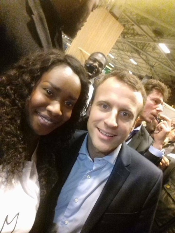 Photos : Penda Sylla, la fille de l'ancien DG de la RTS Matar Sylla avec Emmanuel Macron