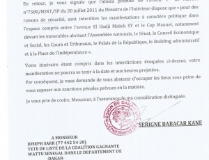 L’interdiction préfectorale de la marche Wade