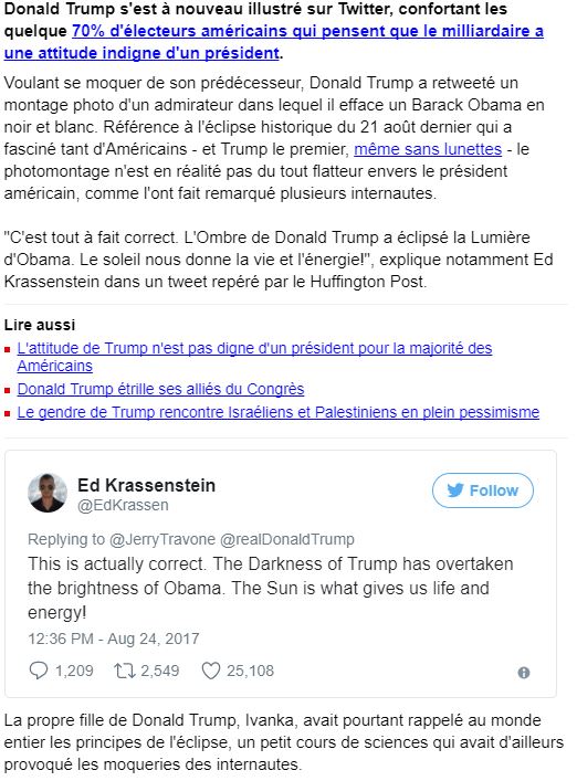 Donald Trump a-t-il vraiment compris le phénomène de l'éclipse?