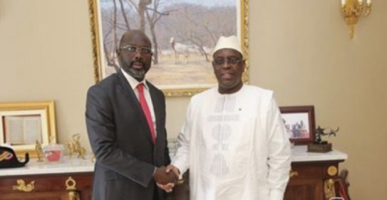 George Weah reçu par Macky Sall