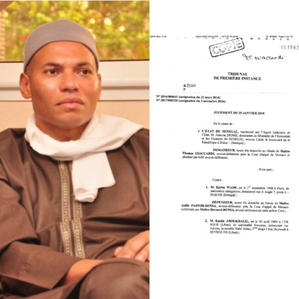 Comptes de Monaco : Karim Wade et Cie déboutés (DOCUMENTS) Comptes de Monaco : Karim Wade et Cie déboutés (DOCUMENTS)