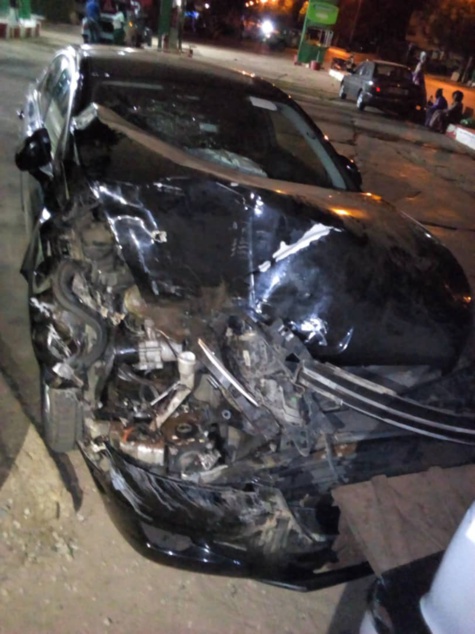 Photos : L’impressionnant accident de la Peugeot 508 d’Abdoulaye Wilane