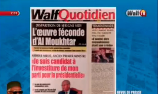 Revue de presse (Français) Walf TV du Jeudi 09 août 2018