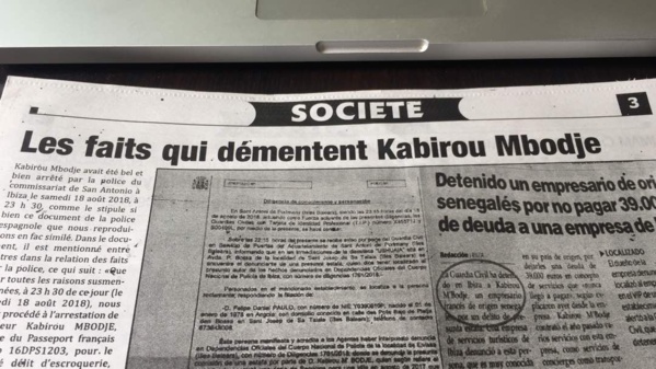 Espagne : L'AS brandit les preuves de l'arrestation de Kabirou Mbodje Espagne : L'AS brandit les preuves de l'arrestation de Kabirou Mbodje