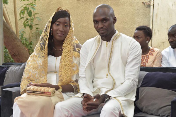 Les deux mariés Mohamed Dione Junior et Mme