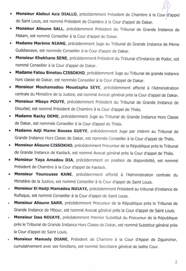 VASTE MOUVEMENT DANS LA JUSTICE: Les nominations du Conseil supérieur de la Magistrature VASTE MOUVEMENT DANS LA JUSTICE: Les nominations du Conseil supérieur de la Magistrature