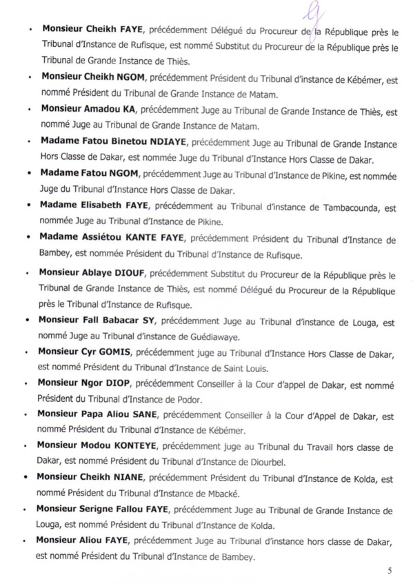 VASTE MOUVEMENT DANS LA JUSTICE: Les nominations du Conseil supérieur de la Magistrature VASTE MOUVEMENT DANS LA JUSTICE: Les nominations du Conseil supérieur de la Magistrature