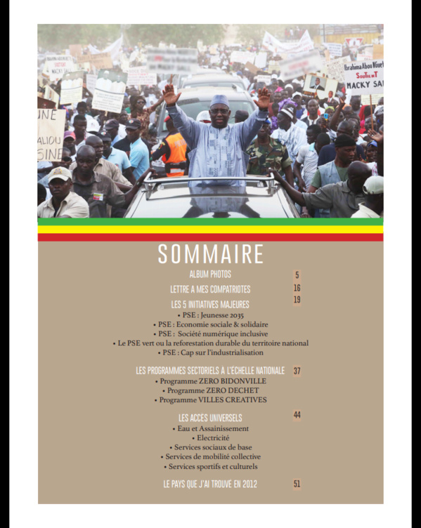 Après sa démonstration de force du week-end, voici le programme du candidat-sortant Macky Sall qui fera...mouche !