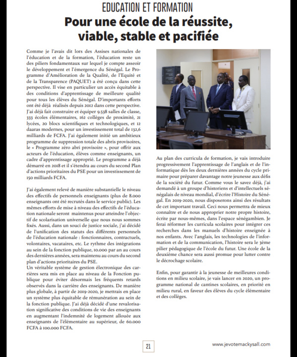 Après sa démonstration de force du week-end, voici le programme du candidat-sortant Macky Sall qui fera...mouche !