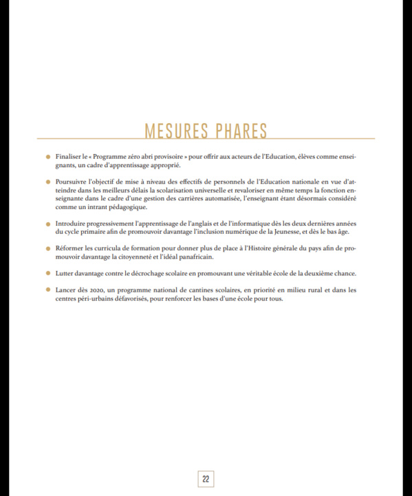 Après sa démonstration de force du week-end, voici le programme du candidat-sortant Macky Sall qui fera...mouche ! Après sa démonstration de force du week-end, voici le programme du candidat-sortant Macky Sall qui fera...mouche !