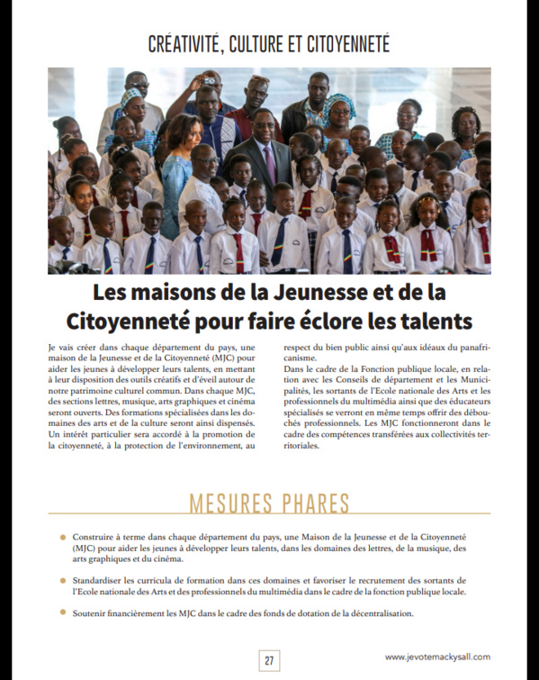 Après sa démonstration de force du week-end, voici le programme du candidat-sortant Macky Sall qui fera...mouche !