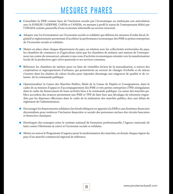 Après sa démonstration de force du week-end, voici le programme du candidat-sortant Macky Sall qui fera...mouche !
