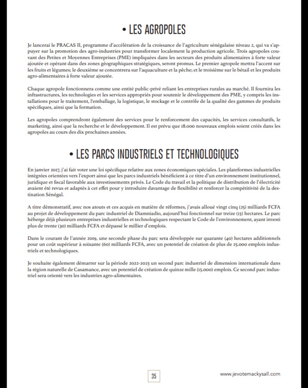 Après sa démonstration de force du week-end, voici le programme du candidat-sortant Macky Sall qui fera...mouche !