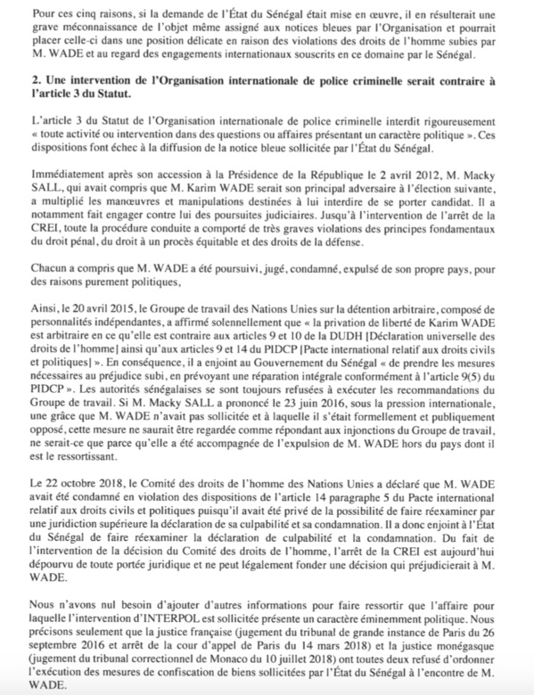 Les avocats de Karim Wade saisissent Interpol par voie épistolaire