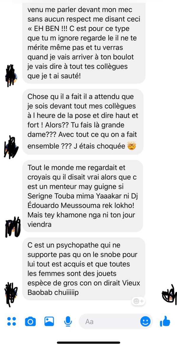 Les graves révélations de Thiouthe Diop :" Dj Edouardo m'harcèle depuis plus de 10 ans (...) Il me dit :"j'ai un gros sexe, je ne vais pas te faire mal (...)" Les graves révélations de Thiouthe Diop :" Dj Edouardo m'harcèle depuis plus de 10 ans (...) Il me dit :"j'ai un gros sexe, je ne vais pas te faire mal (...)"