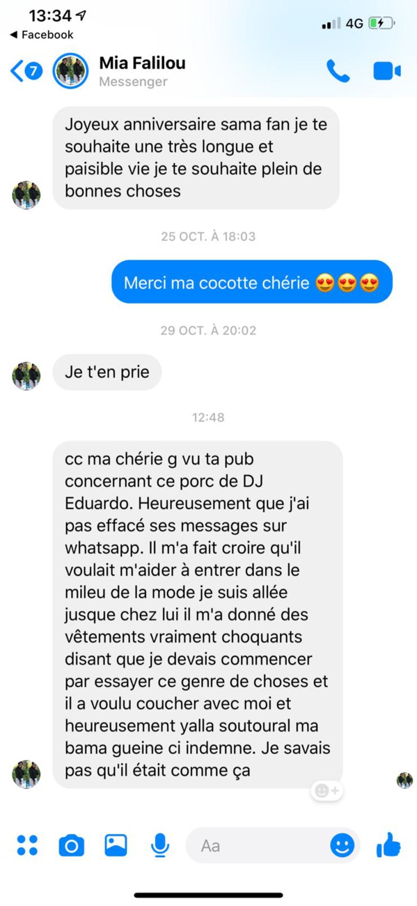 Les graves révélations de Thiouthe Diop :" Dj Edouardo m'harcèle depuis plus de 10 ans (...) Il me dit :"j'ai un gros sexe, je ne vais pas te faire mal (...)"