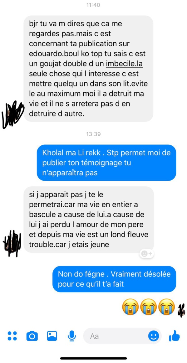 Les graves révélations de Thiouthe Diop :" Dj Edouardo m'harcèle depuis plus de 10 ans (...) Il me dit :"j'ai un gros sexe, je ne vais pas te faire mal (...)" Les graves révélations de Thiouthe Diop :" Dj Edouardo m'harcèle depuis plus de 10 ans (...) Il me dit :"j'ai un gros sexe, je ne vais pas te faire mal (...)"