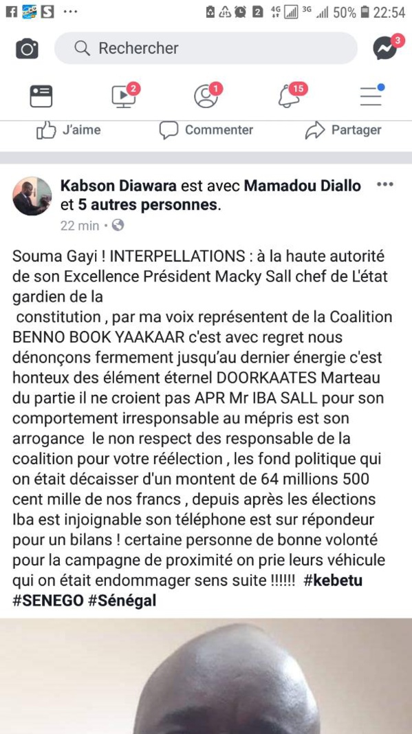 Présumé détournement des fonds de la campagne du candidat Macky Sall débloqués au Gabon...Ibrahima Sall nommément accusé ...