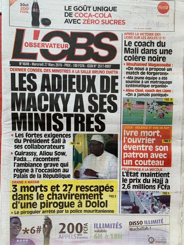 UNE DES QUOTIDIENS UNE DES QUOTIDIENS