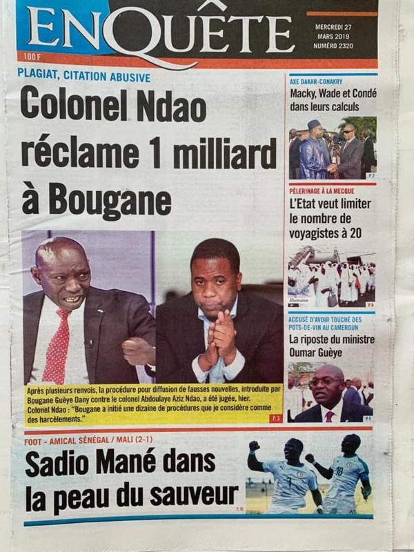 UNE DES QUOTIDIENS UNE DES QUOTIDIENS