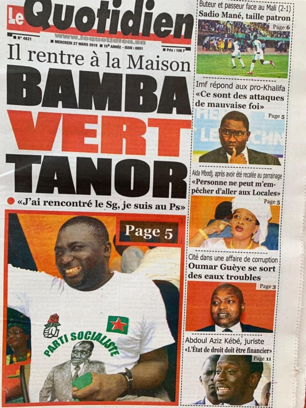 UNE DES QUOTIDIENS UNE DES QUOTIDIENS