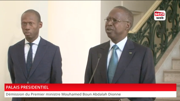 Les premiers mots de Boun Abdallah Dionne après la présentation de la lettre de démission du Gouvernement Les premiers mots de Boun Abdallah Dionne après la présentation de la lettre de démission du Gouvernement