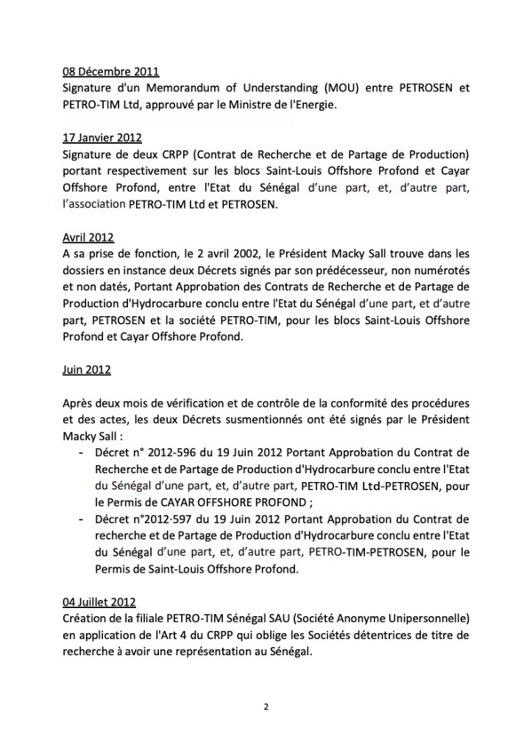 Voici en exclusivité le mémorandum du gouvernement Sénégalais sur le scandale à 10 milliards !