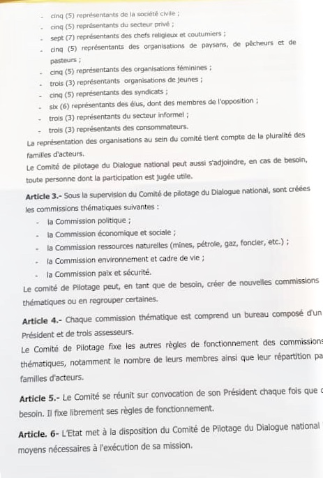 Conduite du dialogue national : Le président Macky Sall crée un comité de pilotage dirigée par une personnalité nommée par Décret. (DOCUMENT)