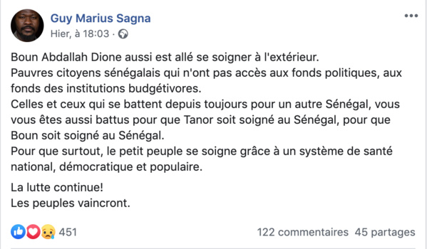 Guy Marius Sagna placé en garde à vue: Ce qui lui est reproché