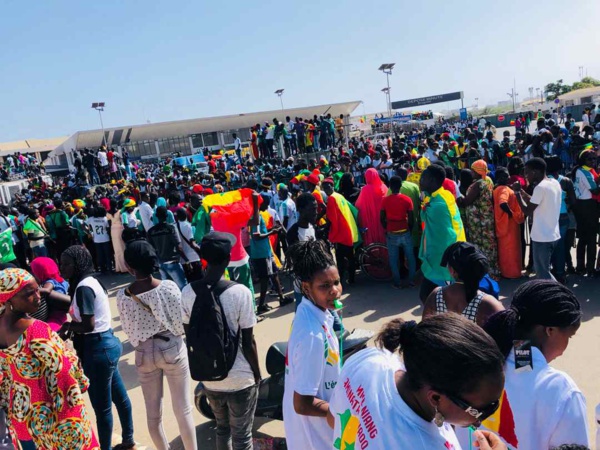 De retour d'Egypte, bain de foule et show improvisé pour les Lions du Sénégal