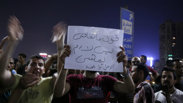 Des manifestants demandant la démission du président Sissi dans les rues du Caire, le 20 septembre 2019