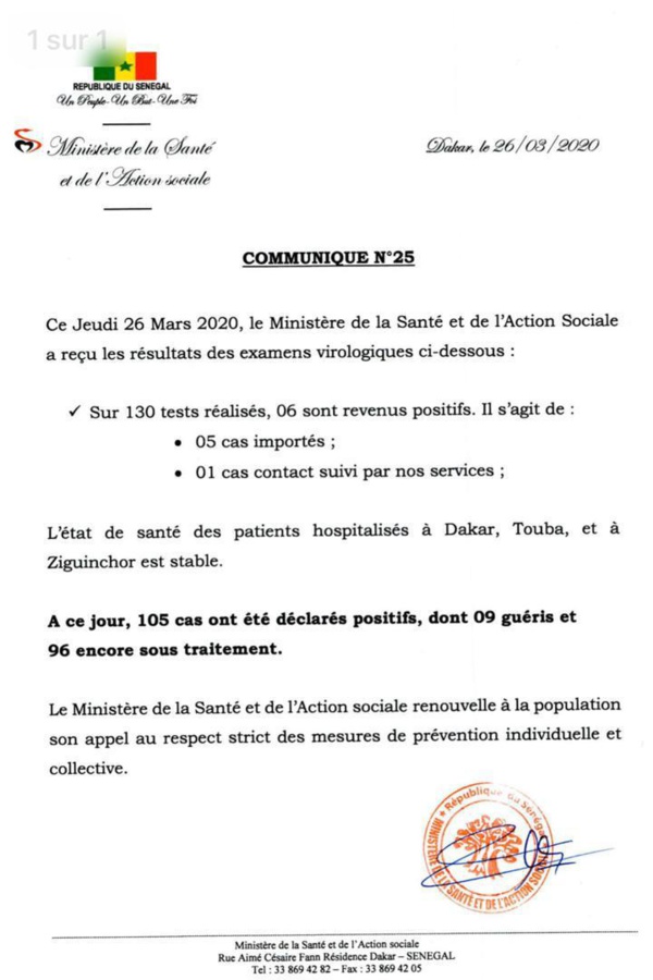 Urgent - Encore 6 nouvelles personnes testées positives au coronavirus