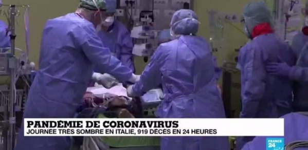 Coronavirus en Italie : 919 décès en 24h, un record depuis le début de l'épidémie Coronavirus en Italie : 919 décès en 24h, un record depuis le début de l'épidémie