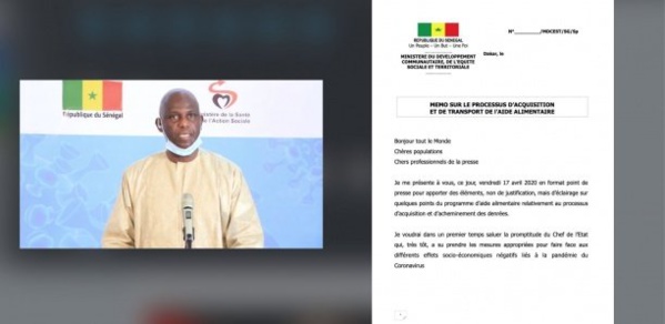 [Document] Covid-19 : Voici le memo de Mansour Faye sur le processus d'acquisition et de transport de l'aide alimentaire