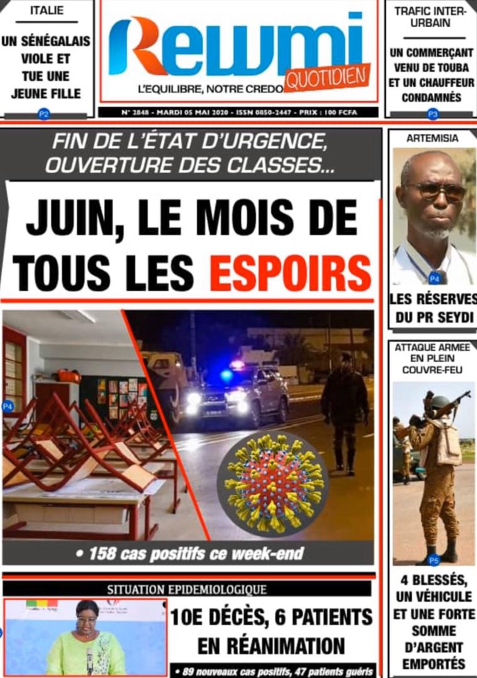 Revue des Titres du Mardi le 05 Mai 2020