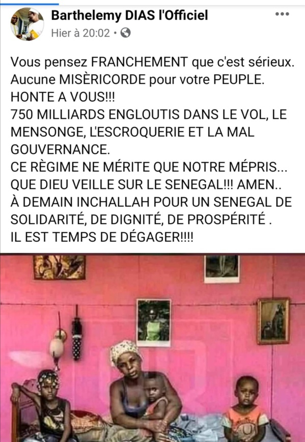 INONDATIONS :La colère de Barthélémy Dias INONDATIONS :La colère de Barthélémy Dias