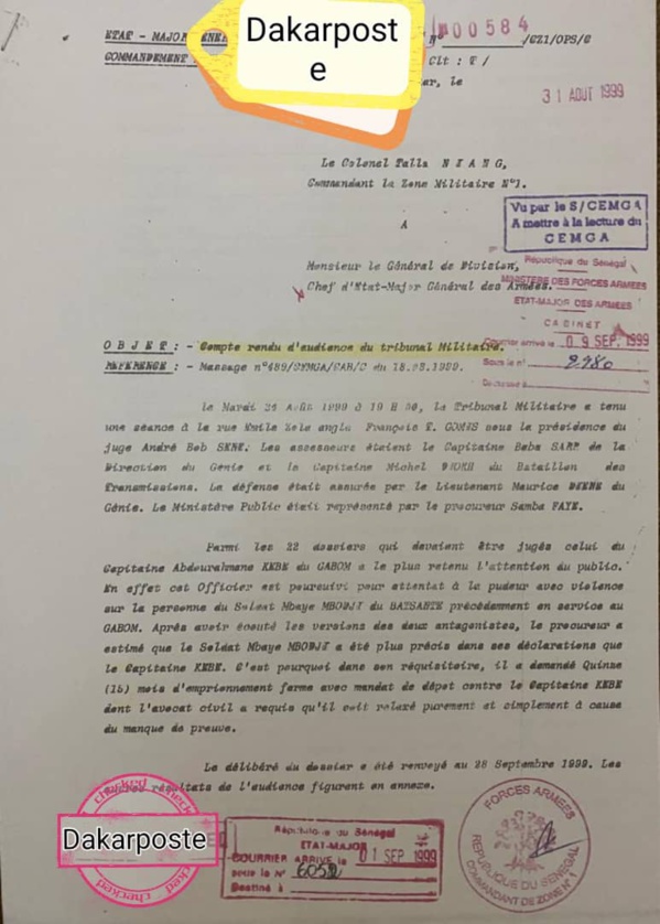 Le colonel Kébé enseignant à l’Université Gaston Berger de Saint-Louis – Un danger pour les étudiants ! (DOCUMENTS) Le colonel Kébé enseignant à l’Université Gaston Berger de Saint-Louis – Un danger pour les étudiants ! (DOCUMENTS)