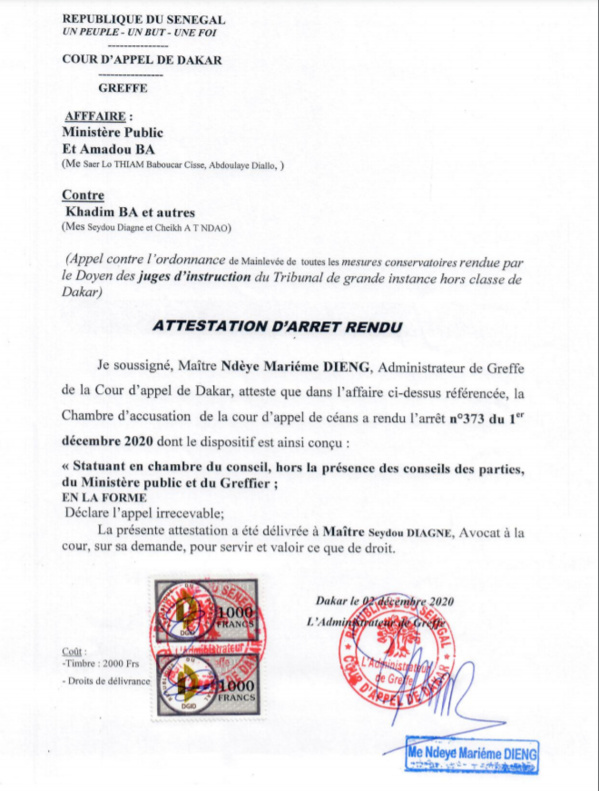 Amadou Ba échoue de nouveau à faire emprisonner sa femme et ses quatre enfants Amadou Ba échoue de nouveau à faire emprisonner sa femme et ses quatre enfants