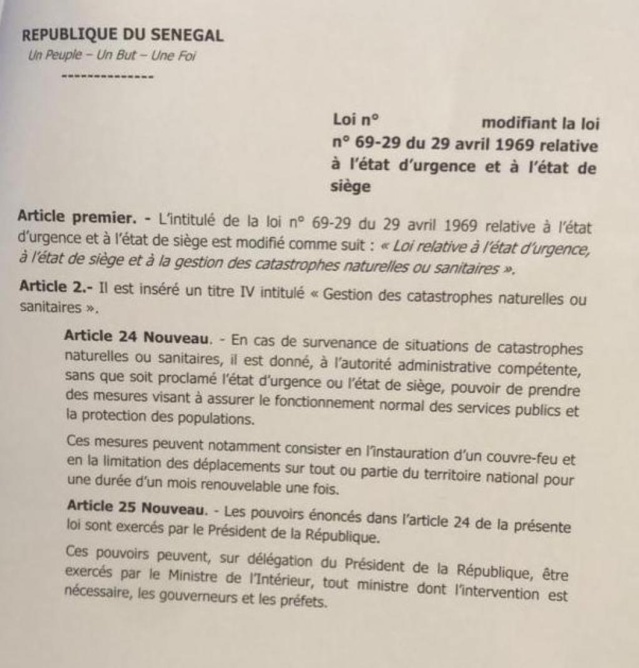 Loi sur l’état d’urgence et l’état de siège : Ce que Macky va changer !