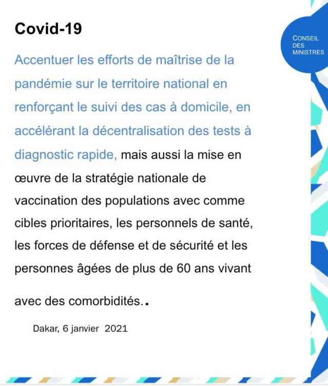 Conseil des ministres de ce mercredi 6 janvier 2021 : Découvrez les mesures phares annoncées
