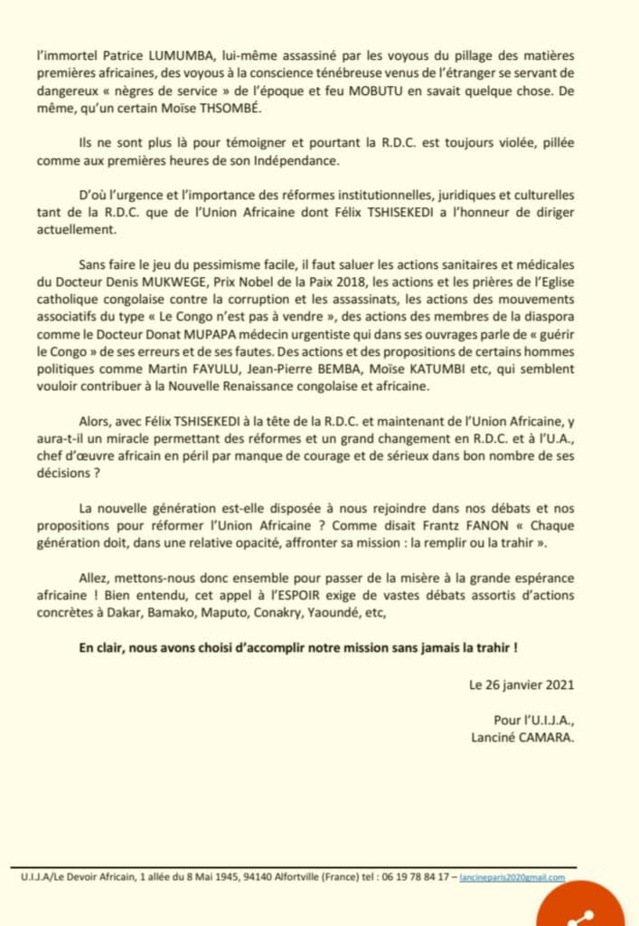 L'Union Internationale des journalistes africains honore Thierno Lo depuis paris