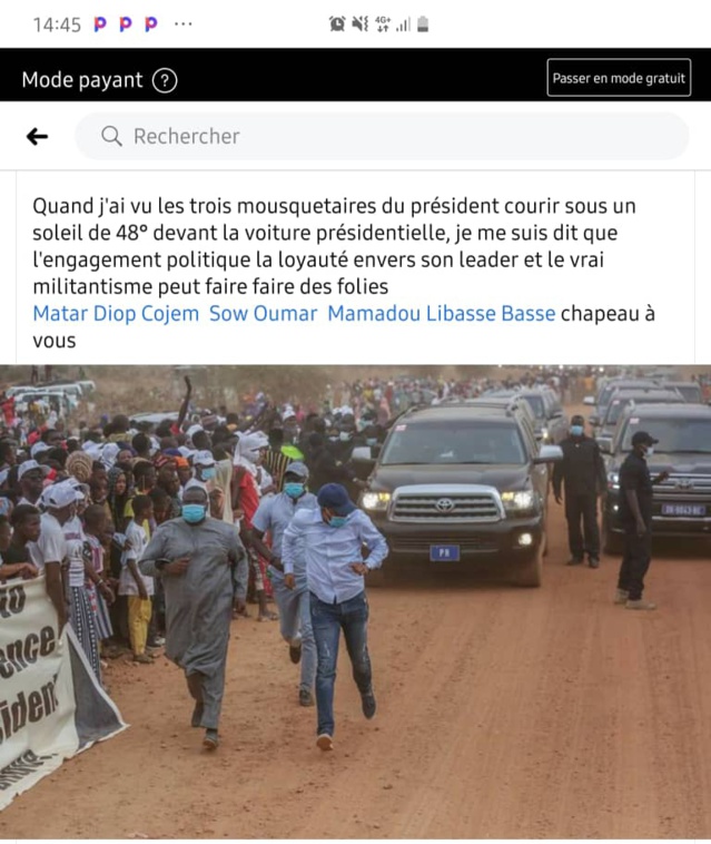 L'image du sprint des "mousquetaires de l'APR" qui affole la toile !