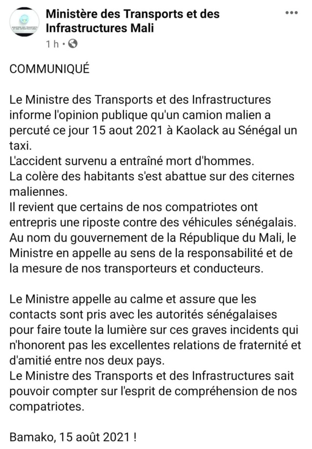 Ça dégénère au niveau de la frontière terrestre entre le Mali et le Sénégal !  En dépit de l'appel au calme des autorités, des camions Sénégalais caillassés (VIDÉOS)