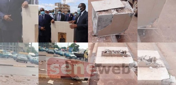 Guinée-Bissau : La stèle de l'avenue Macky Sall détruite Guinée-Bissau : La stèle de l'avenue Macky Sall détruite